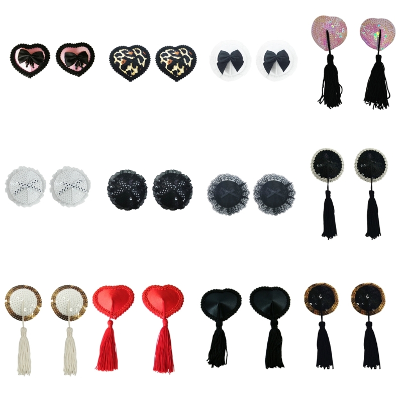 Nipple Cover Pasties - Damskie cekiny frędzle pasty Bowknot naklejka